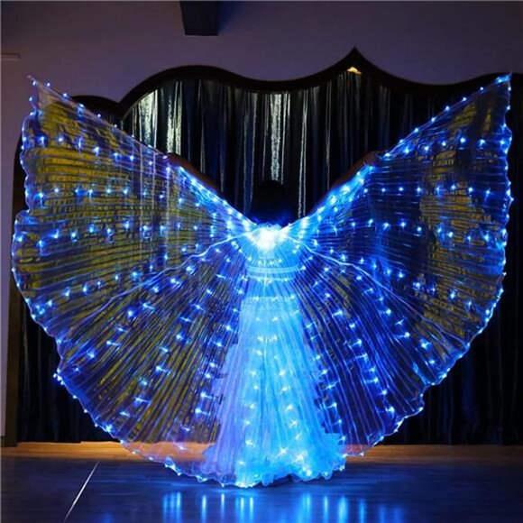 Light Up Led Isis Wings Belly Dance Carnival Rave Costumes Outfit Women‎ Adult - Picture 1 of 6